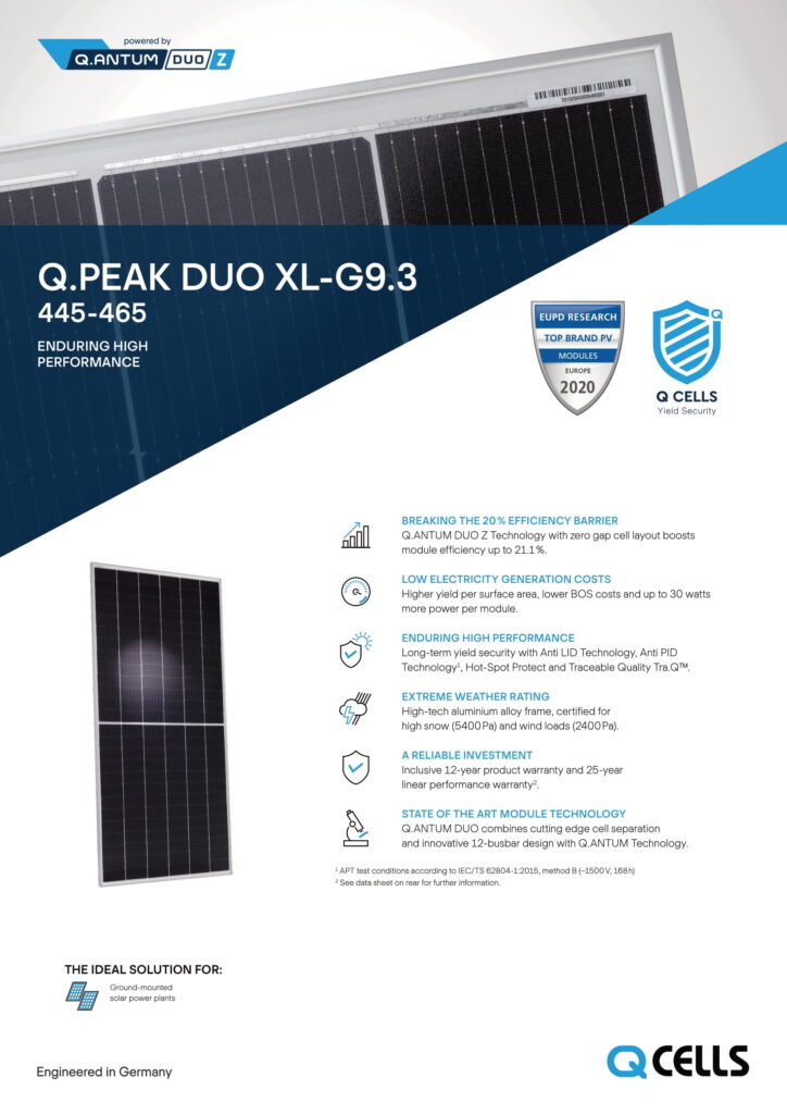 QCELL G.PEAK DUO XLG9.3 455 S1 Solar
